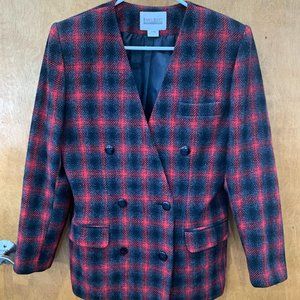 Karen Scott Red and Black Blazer